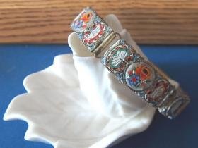 1920s Italian glass mosaic bracelet