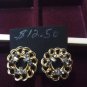 Unsigned vintage rhinestones on goldtone clip earrings