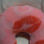 pink lips Neck pillow real roses inside -smaller size -great for travel !