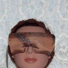 golf print and brown eye mask pillow with lace strap - lavender inside