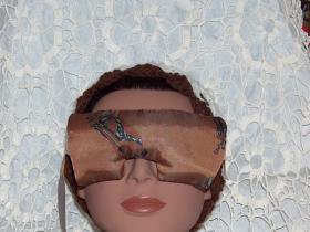 golf print and brown eye mask pillow with lace strap - lavender inside