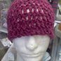 crocheted hat burgundy plum with grey twist - extra large size