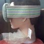 Faux suede light green eye mask pillow with lavender inside - extra wide strap