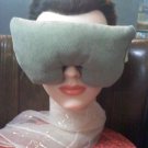 Faux suede light green eye mask pillow with lavender inside - extra long strap