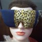 Leopard print and navy blue eye mask pillow with real lavender inside