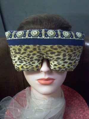 Leopard print and navy blue eye mask pillow with real lavender inside #2