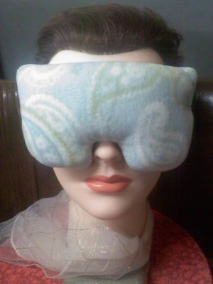 Aqua paisley print eye mask pillow - real lavender