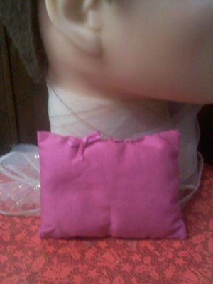 Vintage pink cotton sachet hand-stitched with bow