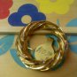 gold twist vintage circle pin brooch