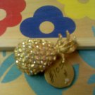 pineapple with rhinestones vintage pin brooch