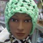 mint green designer hat - larger size Hand Crocheted