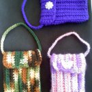 Hand crocheted mini purse - this one is browns and greens like chamo