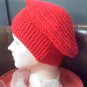 Hand Crocheted hat wide band red beret -wear to hike, ski, snowboard, hunt, ice fish, walk