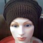 Hand Crocheted hat wide band brown beret -wear to hike, ski, snowboard, hunt, ice fish, walk
