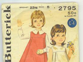 5 vintage Butterick sewing patterns from 1950's to 1970's