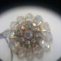aurora borealis rhinestones and crystals vintage pin brooch - goldtone