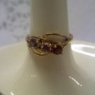 Jewelry store sample ring gemstones vintage gold plated swirl design sterling ring size 7