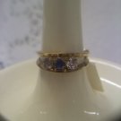 Jewelry store gemstone sample ring vintage gold plated sterling ring size 7