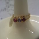 Jewelry store gemstone sample ring vintage gold plated sterling delicate rope design ring size 7