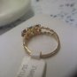 Jewelry store gemstone sample ring vintage gold plated sterling delicate rope design ring size 7