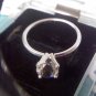 Jewelry store CZ diamond solitaire sample ring - vintage silvertone ring size 9