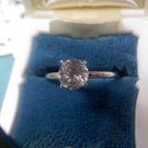 Jewelry store CZ diamond solitaire sample ring - vintage silvertone ring size 8