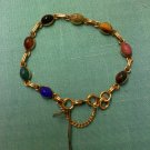 1950's 12k Gold Filled vinatge Egyptian revival faux Scarab link bracelet