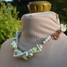 Green shell and pearl necklace