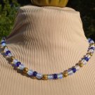 Moonstone, Blue & Gold Necklace