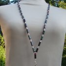 Lanyard - Red rose, black, silver