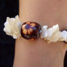 Shell & wood anklet