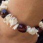 Shell & wood anklet