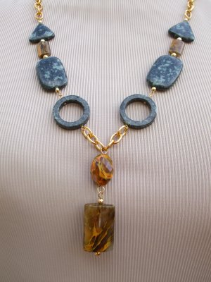 'Fall Trees' stone Y necklace