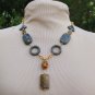 'Fall Trees' stone Y necklace