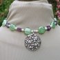 SET - silver daisies necklace and earrings