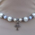 Choker - cross and pearl