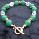 Crystal, gold and green bracelet