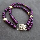 Gold & Wine Bracelet