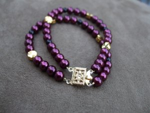 Gold & Wine Bracelet