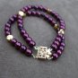 Gold & Wine Bracelet