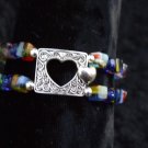 Millefiori Sterling Plated Heart Bracelet