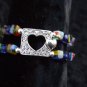 Millefiori Sterling Plated Heart Bracelet