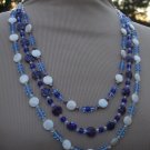 Blue Millefiori, Mother of Pearl Necklace
