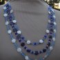 Blue Millefiori, Mother of Pearl Necklace