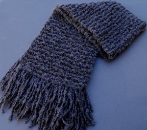 Hand-Knit Scarf Stole - Super Soft Black