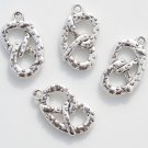 Silver Bavarian or NY Pretzel Charm Pendant Findings – 12 Pieces