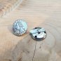 2 American Quarter Coin Buttons Shank Silver Metal