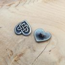 2 Celtic Knot Heart Buttons Shank Silver Metal