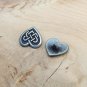 2 Celtic Knot Heart Buttons Shank Silver Metal