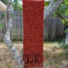 Hand-Knit Scarf Stole -  Super Soft Chenille Terracotta